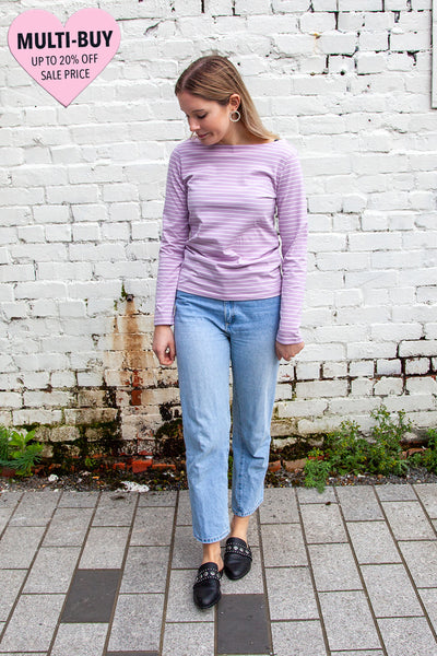 Alisa Top - Lilac Stripe