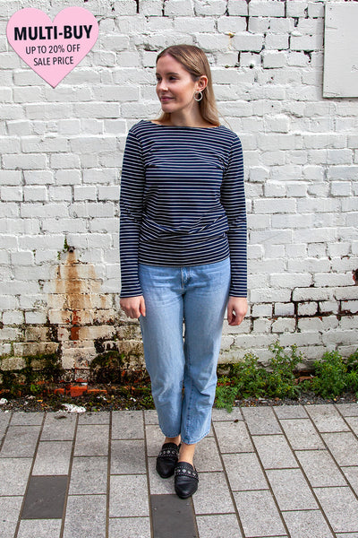 Alisa Top - Navy/White Stripe