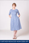 London Dress - Blue Spot