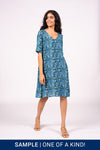 Hazel Dress S/S - Azure Floral | SAMPLE