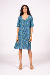 Hazel Dress S/S - Azure Floral | SAMPLE