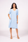 Quinn Dress S/S - Blue Rattan | SAMPLE