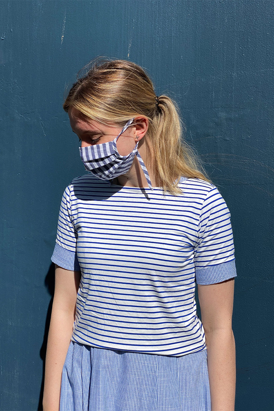 WT Mask - Abstract Navy/White