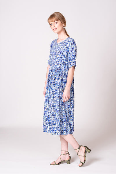Otama Dress - Blue Spot