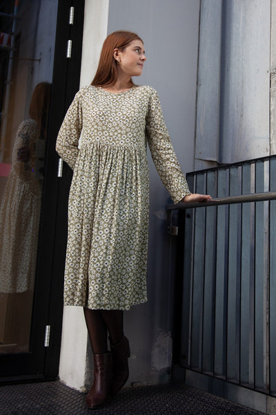 Otama Dress L/S - Green Daisy