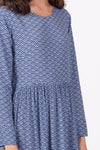 Otama Dress L/S - Blue Scollop