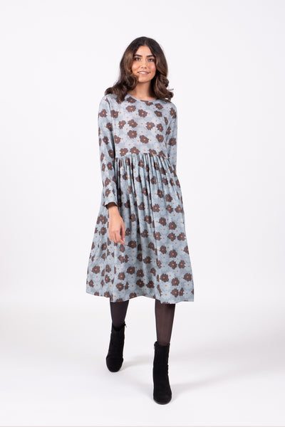 Otama Dress L/S - Duck Egg Bloom