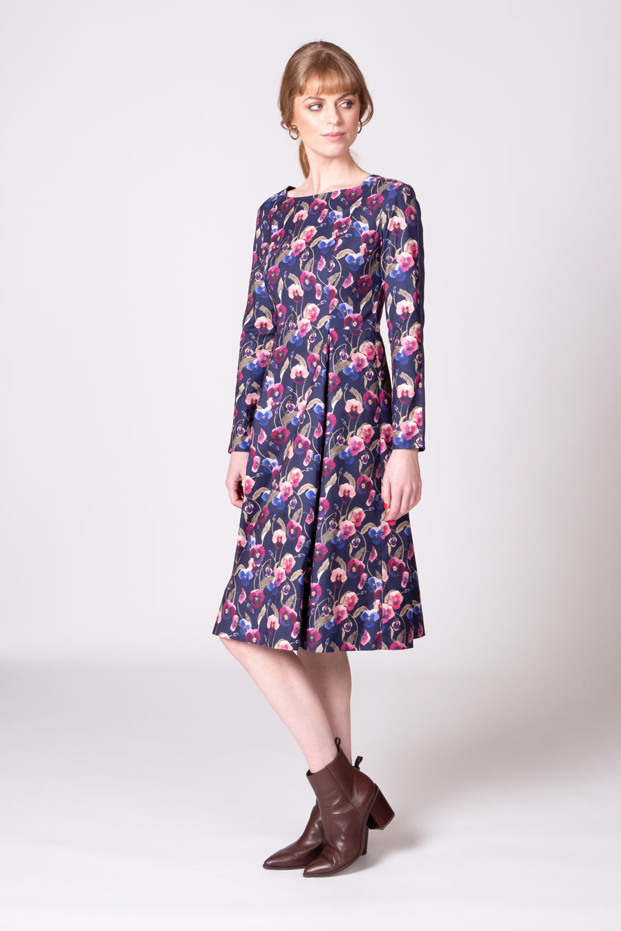 Rosa Dress - Pansy Print