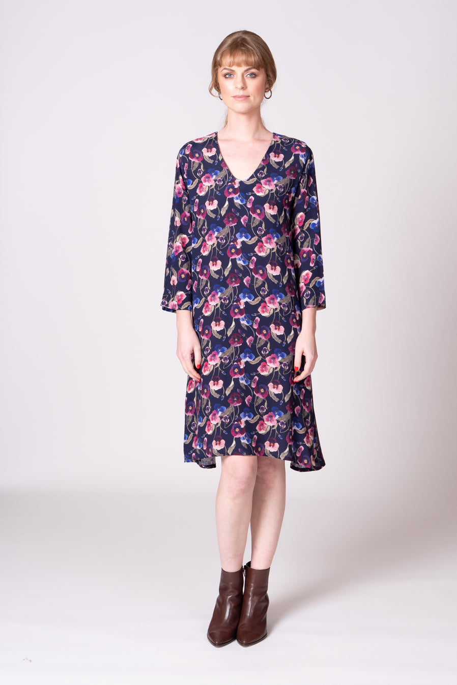 Ellen Dress - Pansy Print