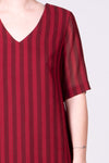 Portofino Dress - Burgundy Stripe