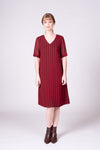 Portofino Dress - Burgundy Stripe