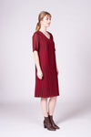 Portofino Dress - Burgundy Stripe