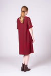 Portofino Dress - Burgundy Stripe